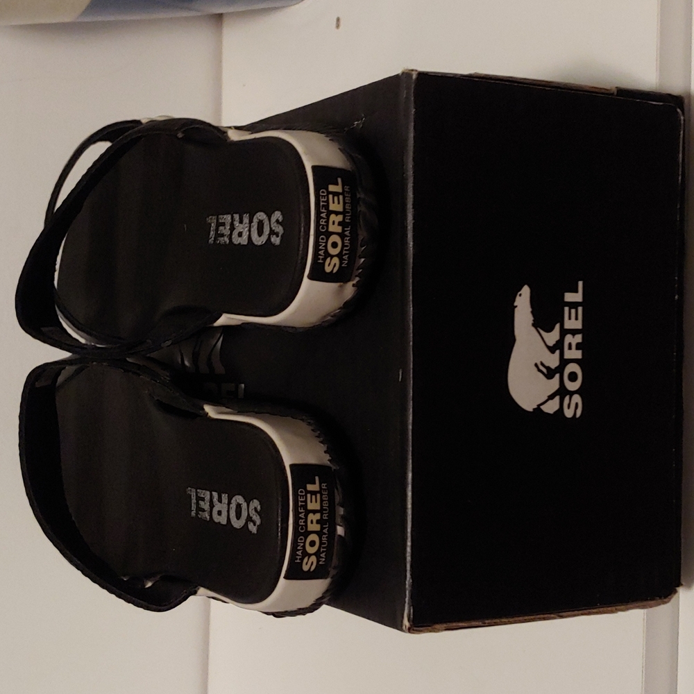 Sorel black leather sandals